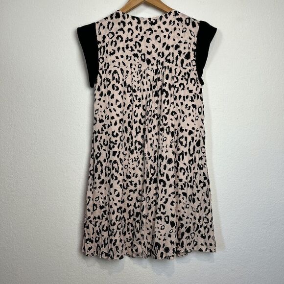 Savanna Jane Leopard Animal Floral Embroidered Mini Dress Women's Size Small - Picture 4 of 6